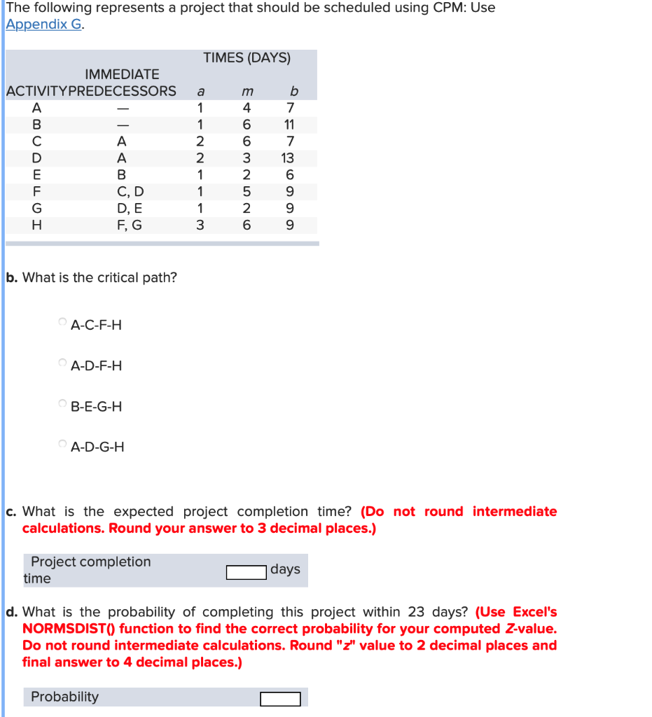 The following represents a project that should be