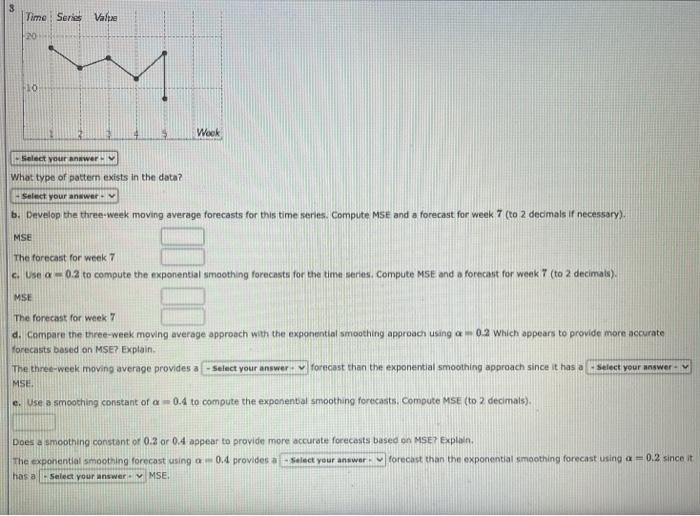 Consider the following time series data. Week 1 2
