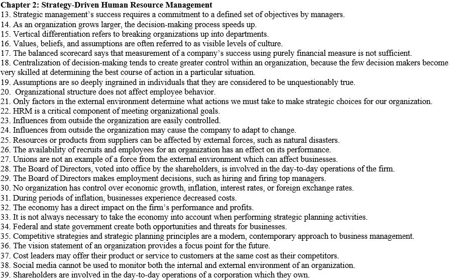 Chapter 2: Strategy-Driven Human Resource