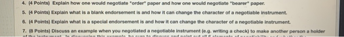 4. (4 Points) Explain how one would negotiate