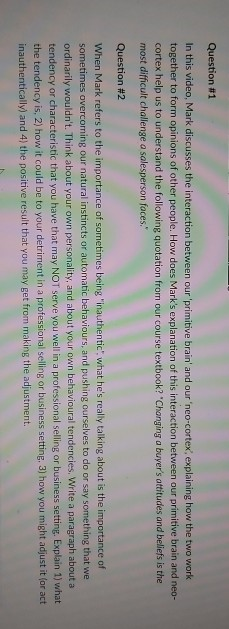 Question #1 In this video, Mark discusses the