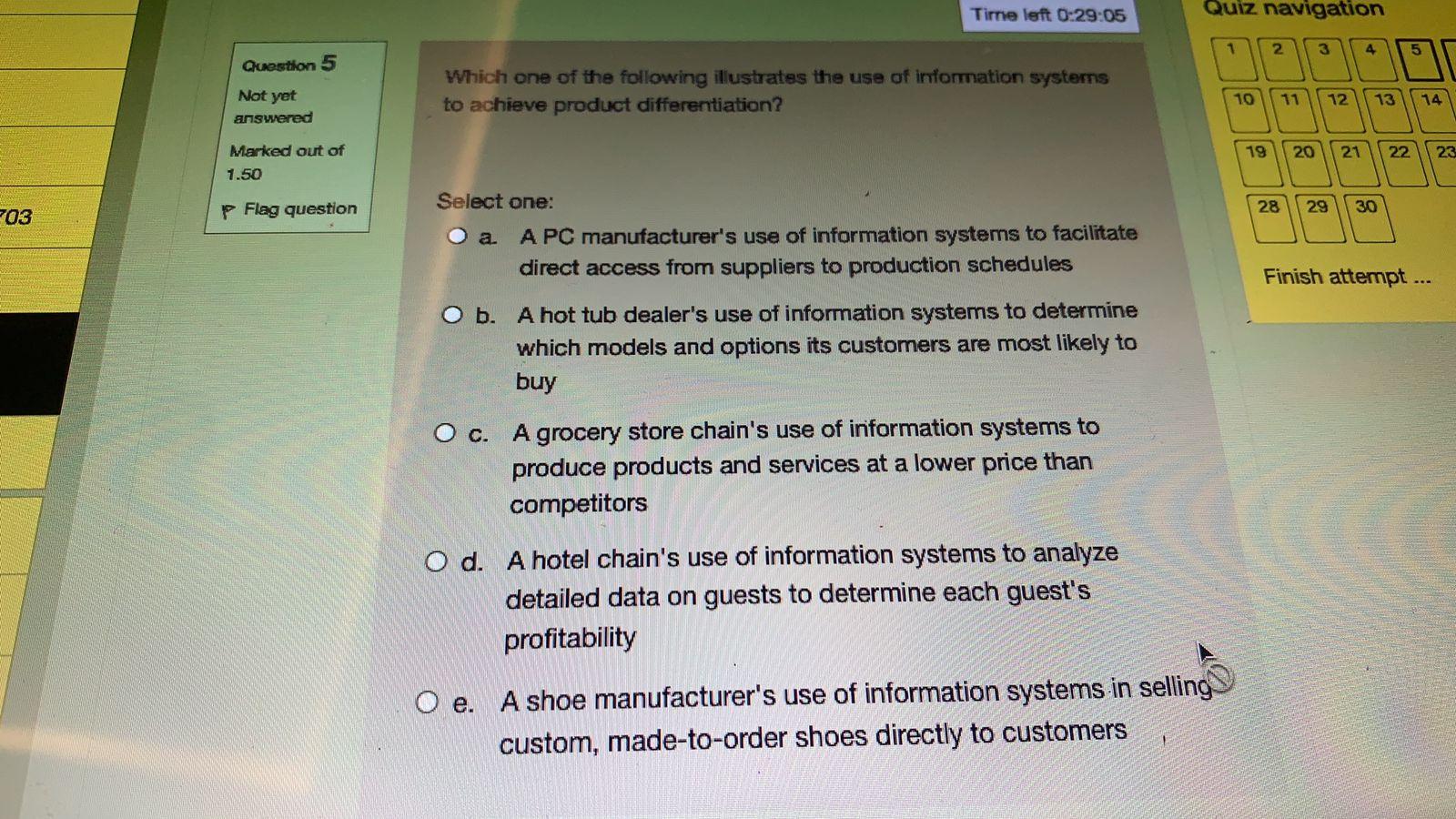 Time left 0:27:57 Question 13 Not yet The