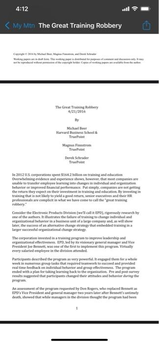 QUESTIONS ON THE TRAINING ROBBERY CASE 1.