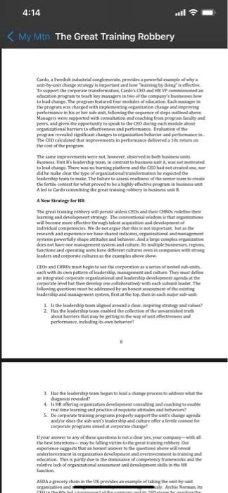 QUESTIONS ON THE TRAINING ROBBERY CASE 1.