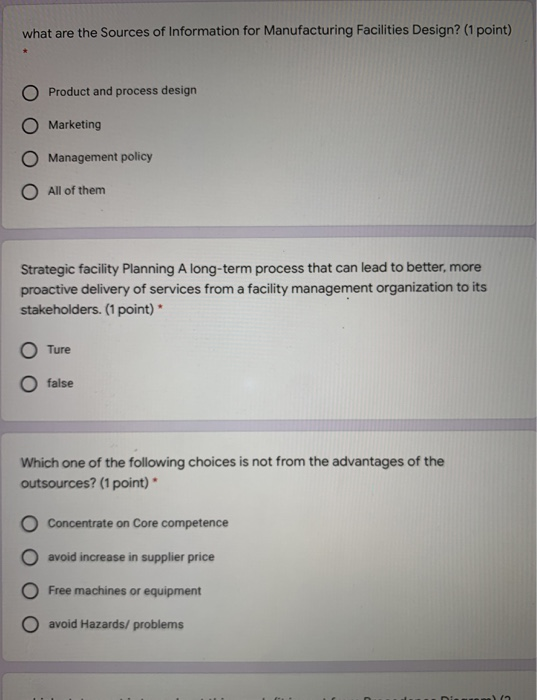 Facilities planning what are the sources of