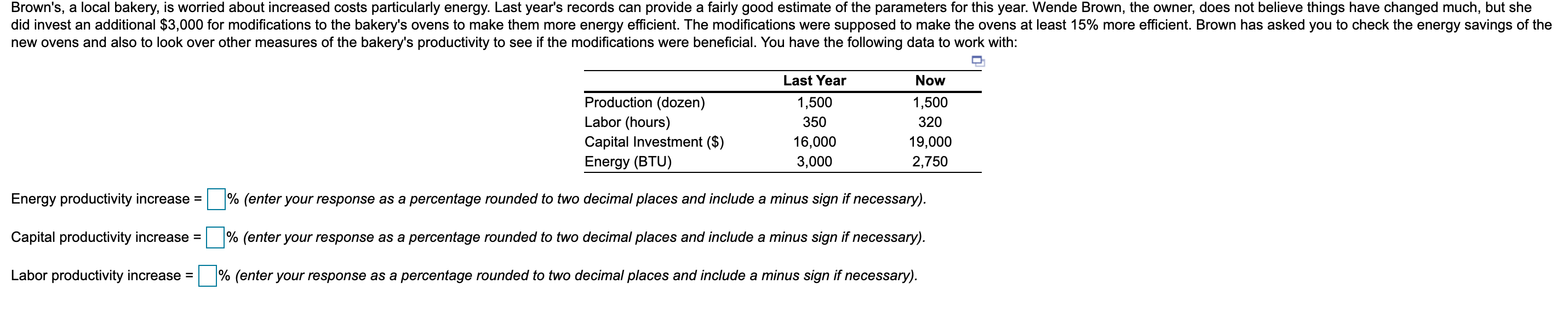 Brown's, a local bakery, is worried about