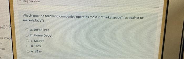 Flag question Which one the following companies