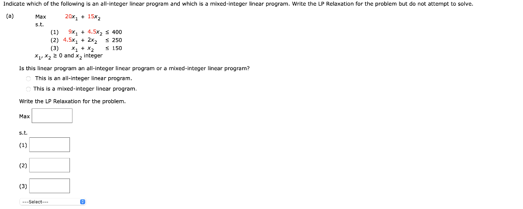 Indicate which of the following is an all-integer