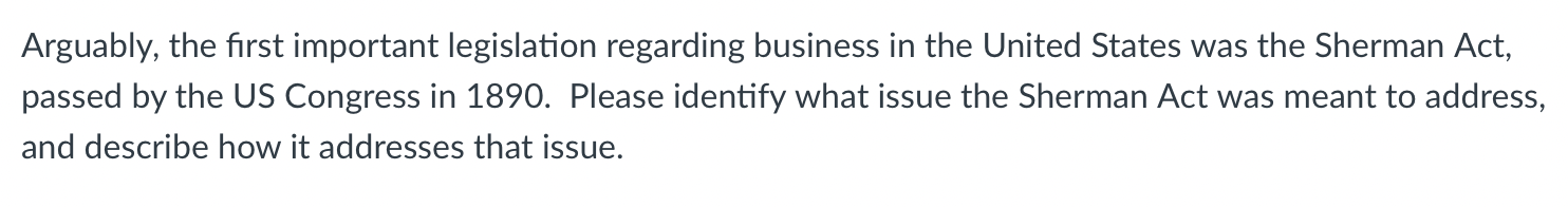 Arguably, the first important legislation