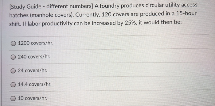 [Study Guide - different numbers] A foundry