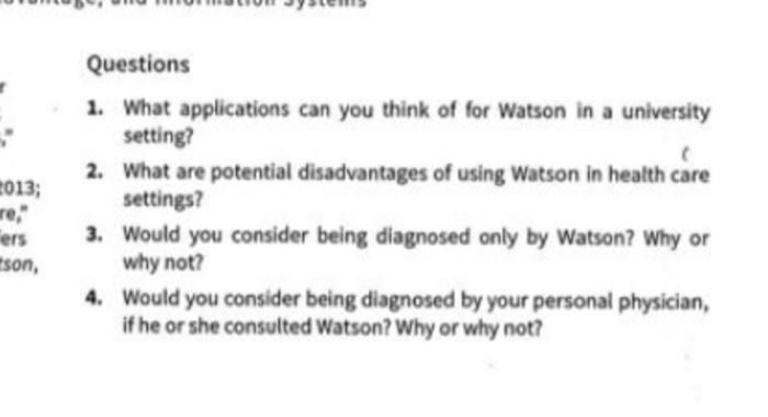 Case 2.2 IBM's Watson The Problem Computer