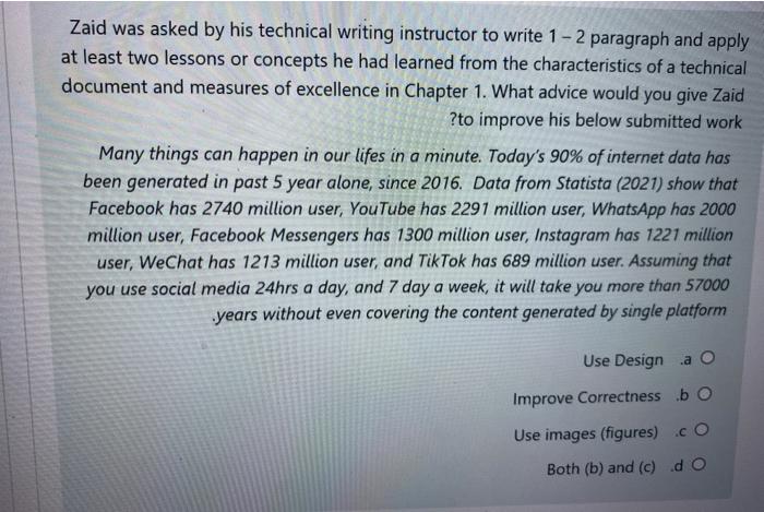 Zaid was asked by his technical writing