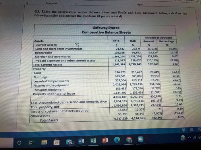 Paragraph Styles Q5. Using the information in the
