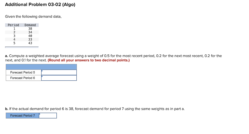 Additional Problem 03-02 (Algo) Given the