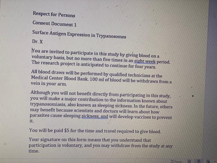 Consent Document Assignment O Case Study: