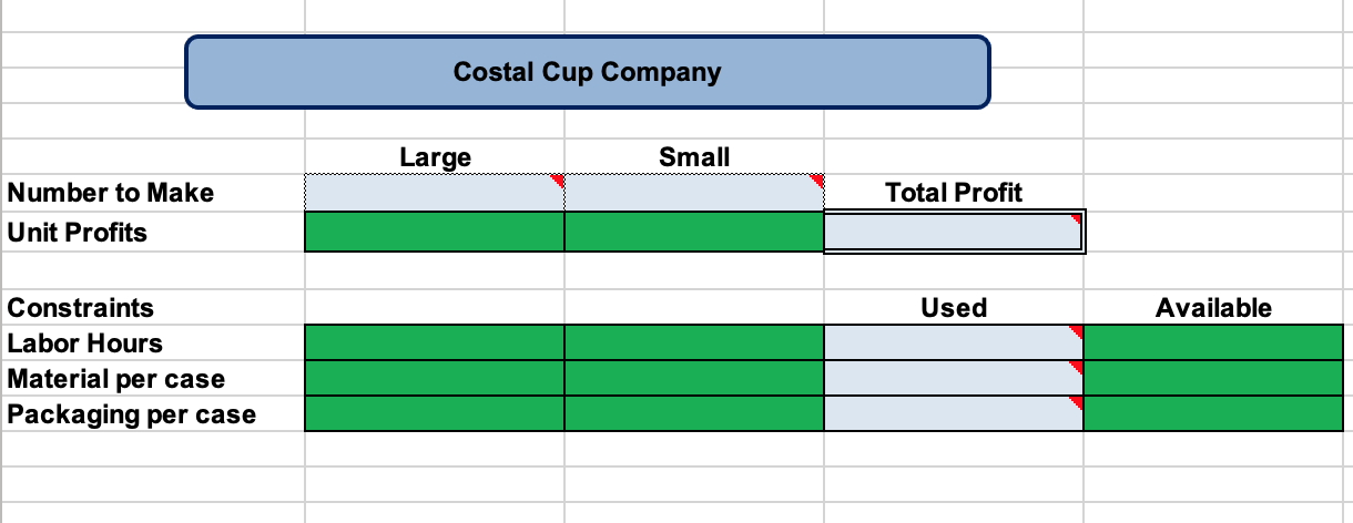 Please answer this question using the image of the Excel Template Below