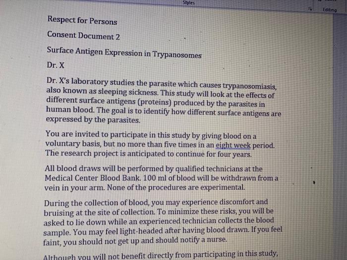 Consent Document Assignment O Case Study: