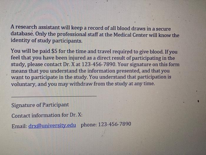 Consent Document Assignment O Case Study: