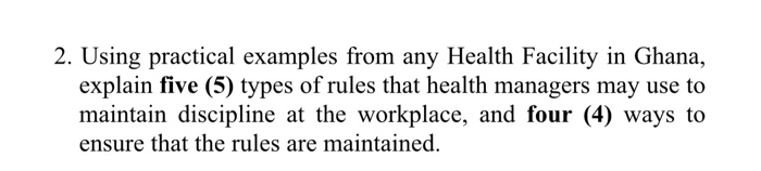 2. Using practical examples from any Health