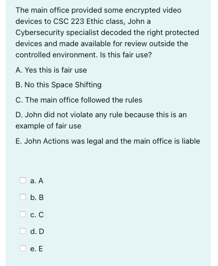 The main office provided some encrypted video