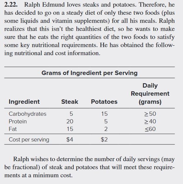 Formulate and solve a linear programming model