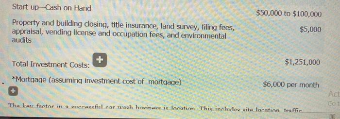 *Make assumptions if needed and put a clear table