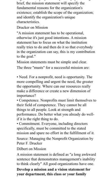 Read the document attached "Thoughts on Vision