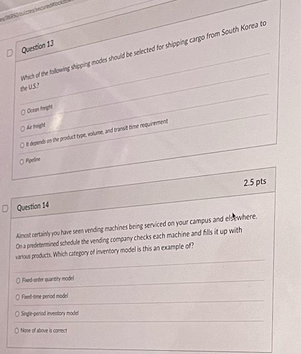 quizzes/secured #flock D Question 13 Which of the