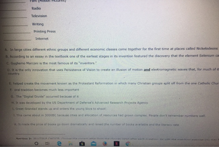 Please amswer the terms to the definitions The