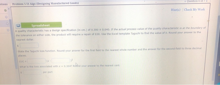 Question 6 of 7 Problem 551 Algo (Designing