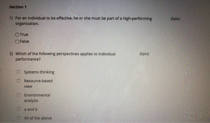 Section 1 (Spts) 1) For an individual to be