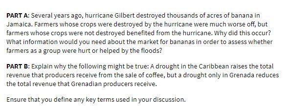 PART A: Several years ago, hurricane Gilbert