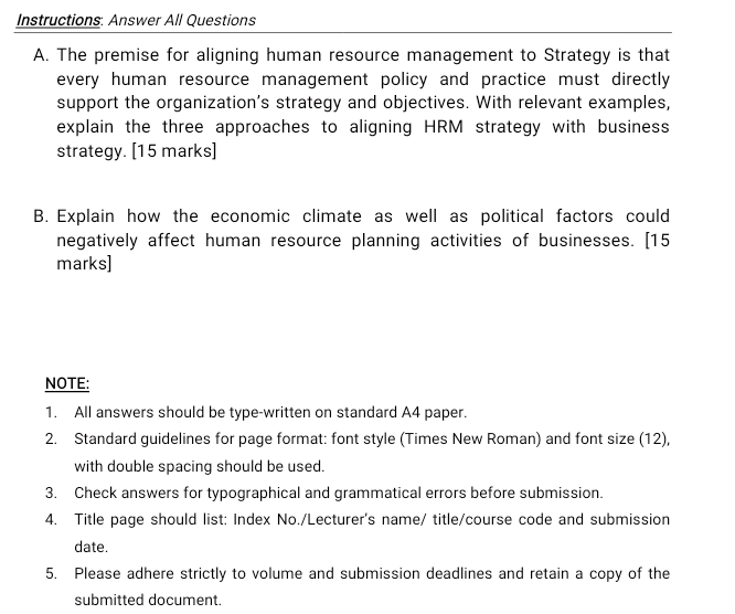 This question is under Human Resources planning