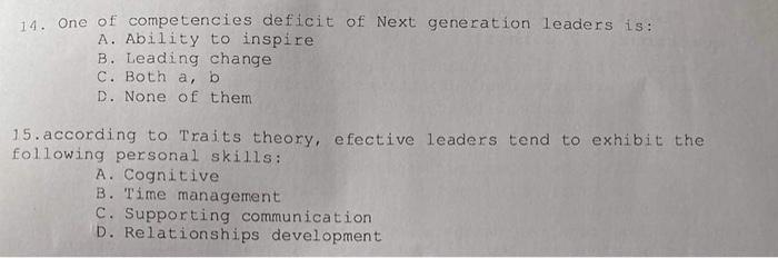 14. One of competencies deficit of Next