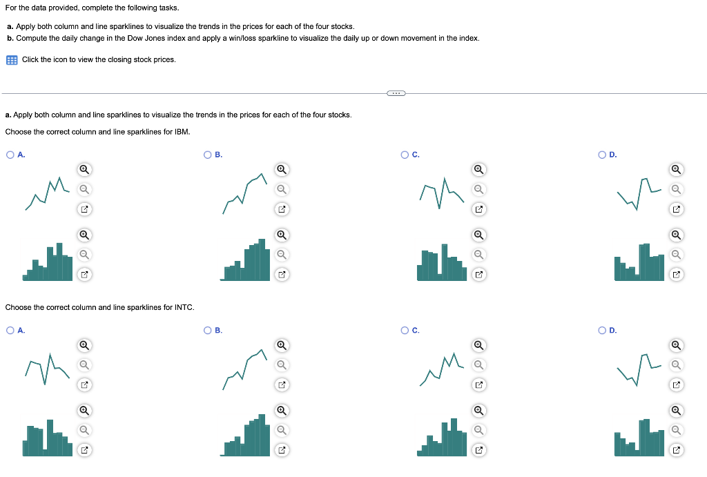 For the data provided, complete the following