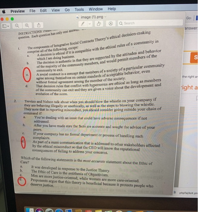 what are your thoughts on these answer? i know