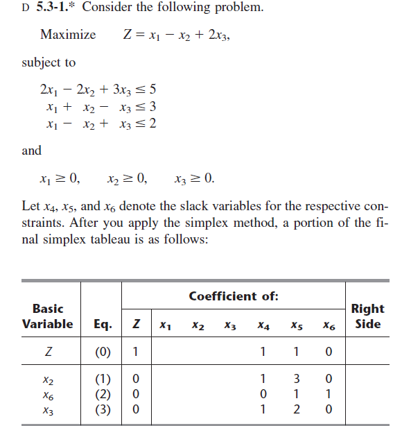 Operations research D 5.3-1.* Consider the