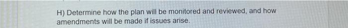 BSBHRM602 H) Determine how the plan will be