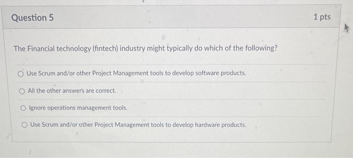 show work will upvote if correct Question 5 1 pts