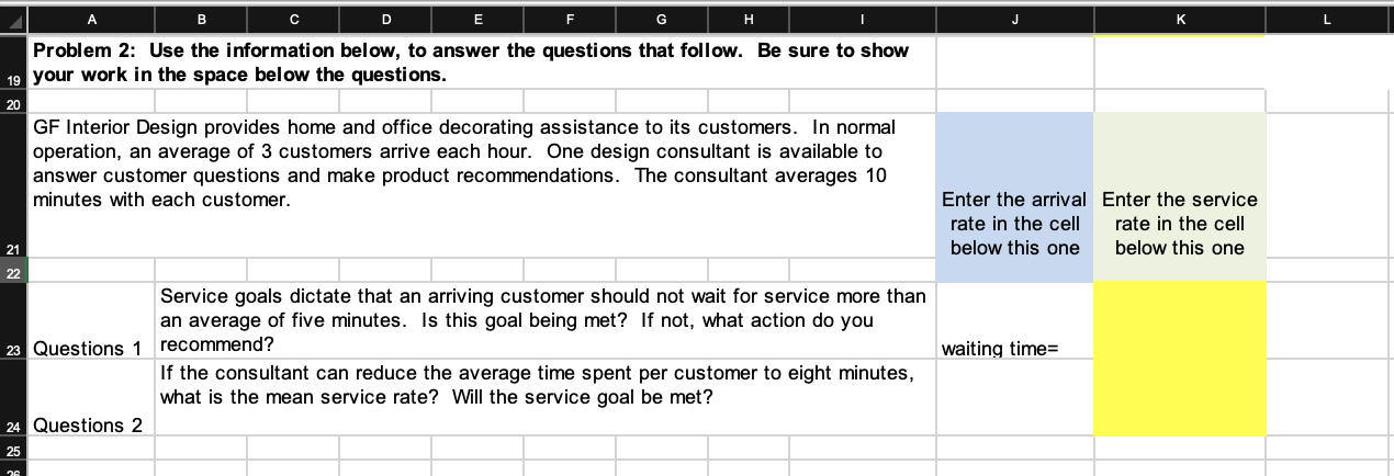 A D E G J Problem 2: Use the information below,