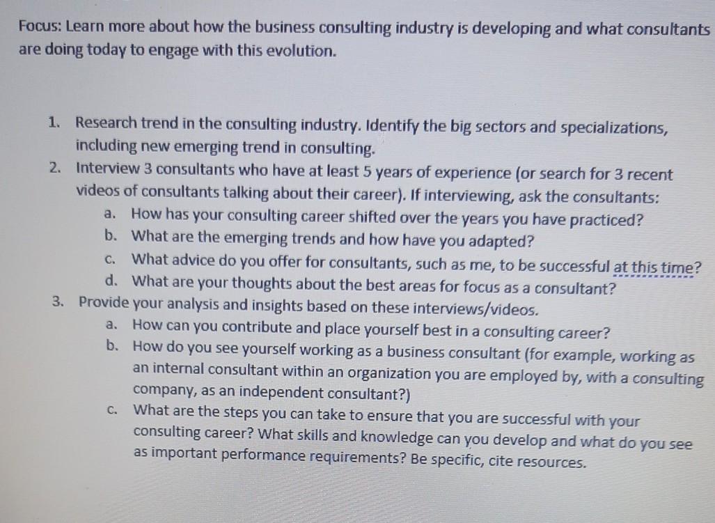 Focus: Learn more about how the business