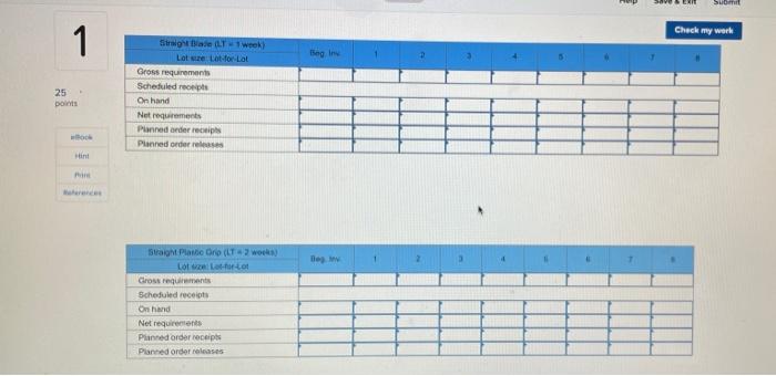 Check my work 1 Problem 13-14 (Static) 25 points