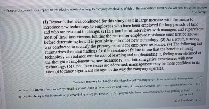 This excerpt comes from a report on introducing