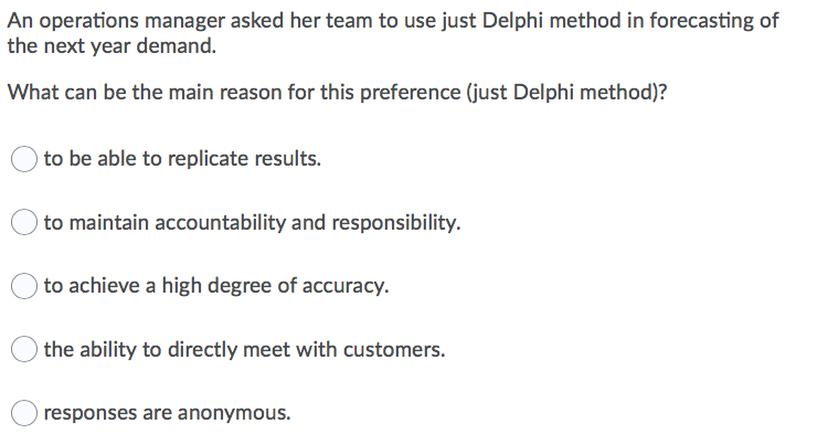 An operations manager asked her team to use just