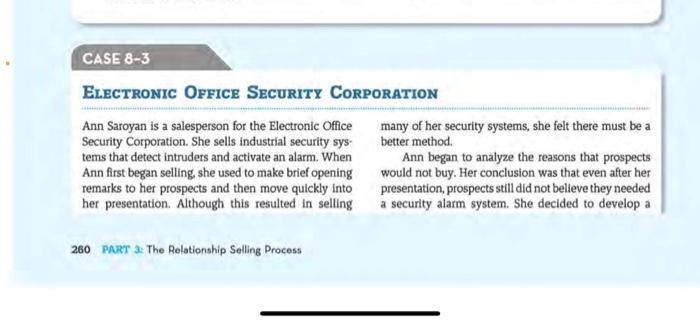 CASE 8-3 ELECTRONIC OFFICE SECURITY CORPORATION