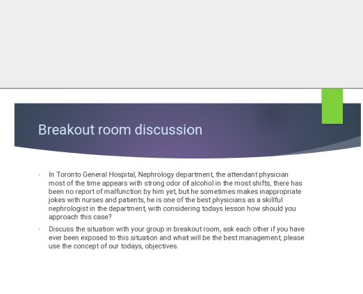 Breakout room discussion In Toronto General