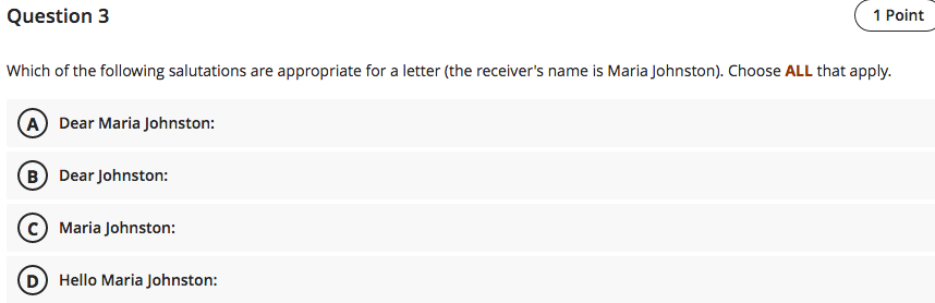 Question 1 Which of the following are true of