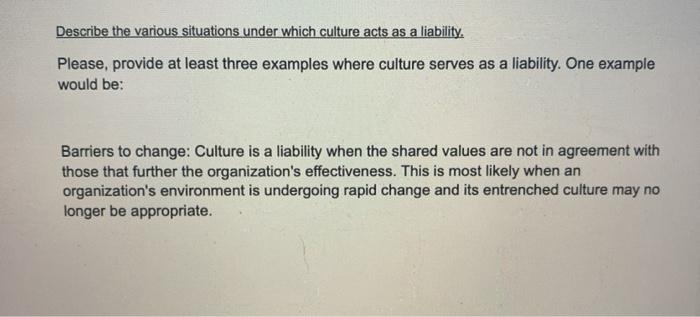 Describe the various situations under which