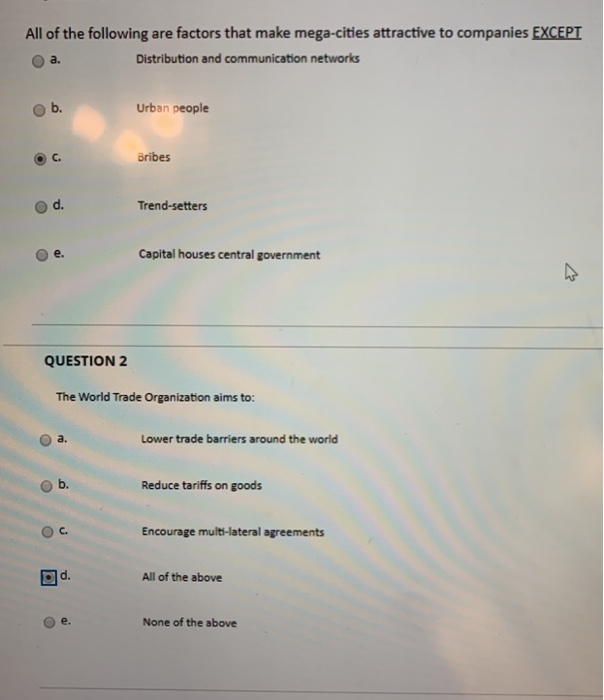 All of the following are factors that make