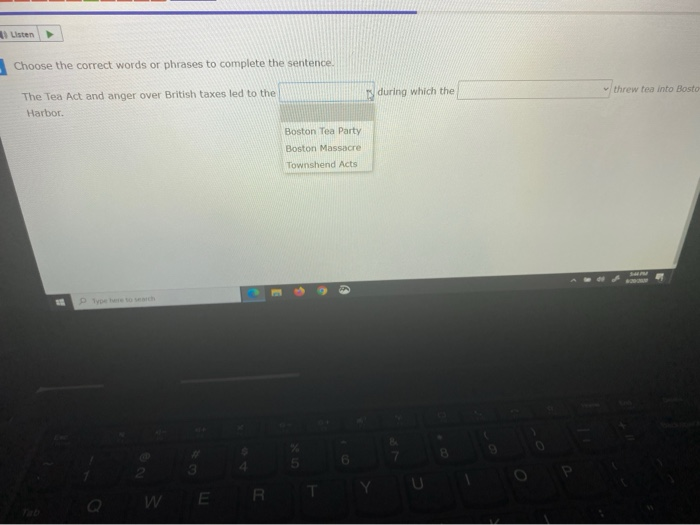 Usten Choose the correct words or phrases to